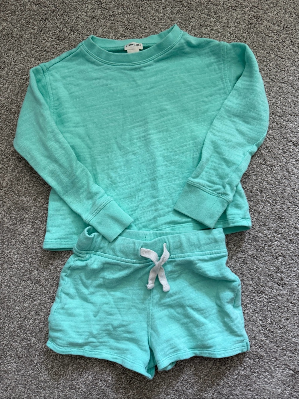 J. Crew Aqua Kids Long Sleeve Top & Shorts Pajama Set